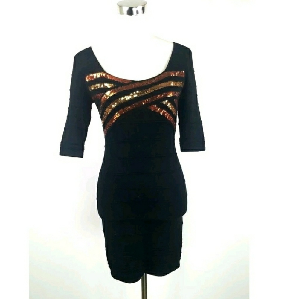 Wow Couture Orange and Black Dress
